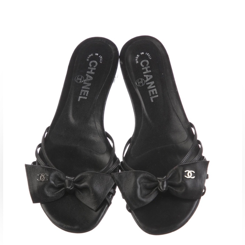 Vintage Chanel Leather Mules